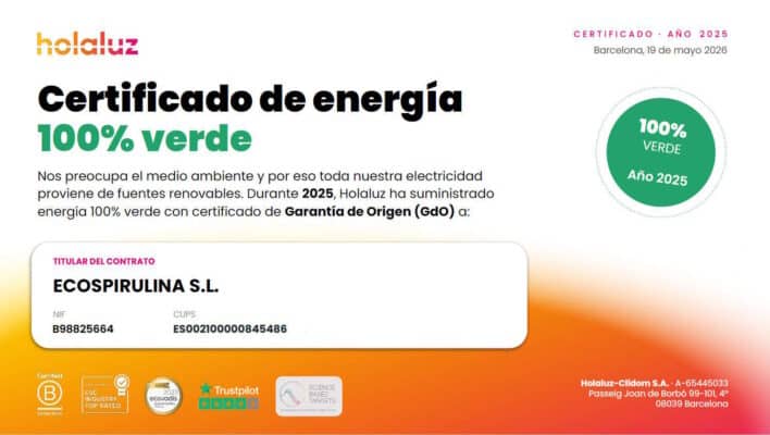 Ecospirulina utiliza energía verde
